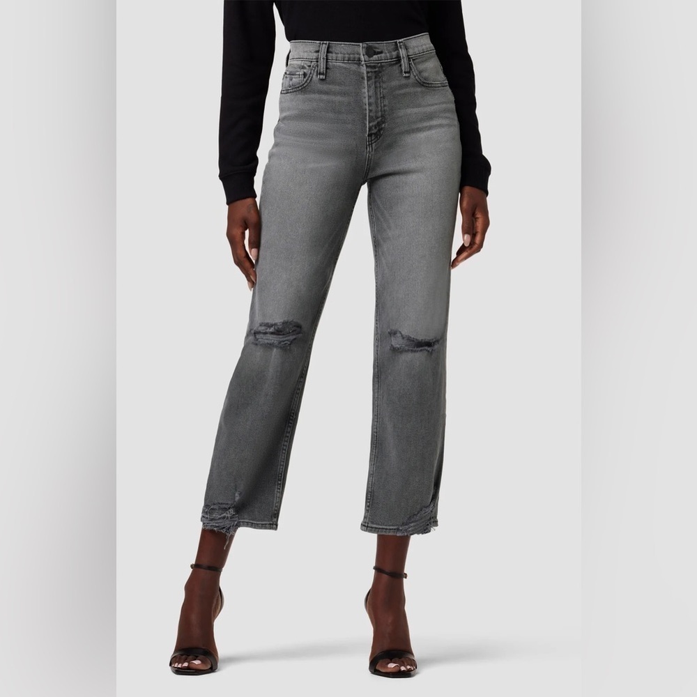 Hudson Remi High Rise Straight Crop Gray Washed Denim NWT Women’s Size 30